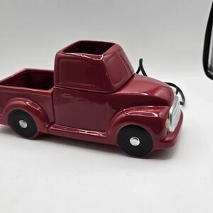 Red Ceramic Vintage Truck Wax Warmer Lighted Electric Candle Melter Tested Works